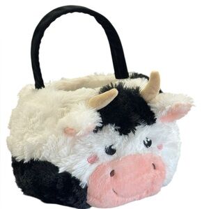 Easter holiday stuffed plush cow gift basket toy 10”
